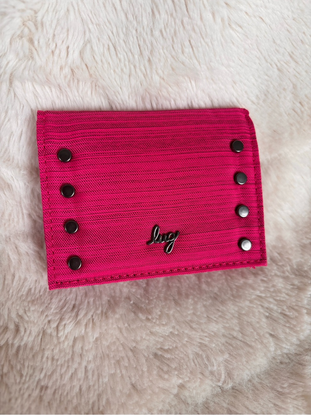 NWT Lug Walkover RFID Wallet, Brushed Rosette Pink